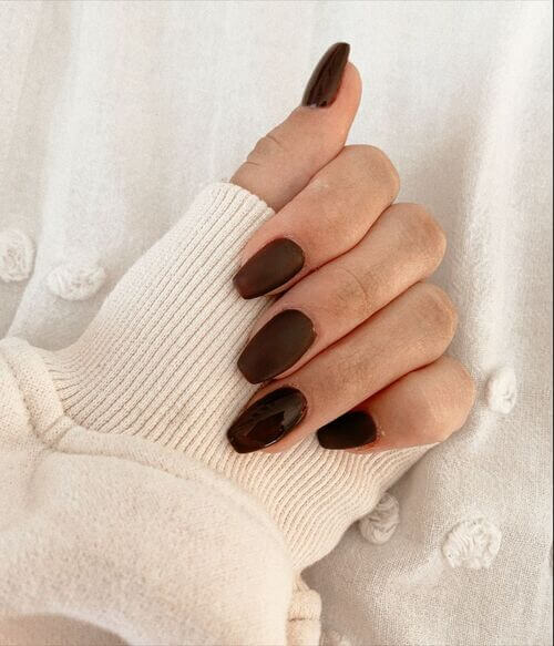 dark brown nails