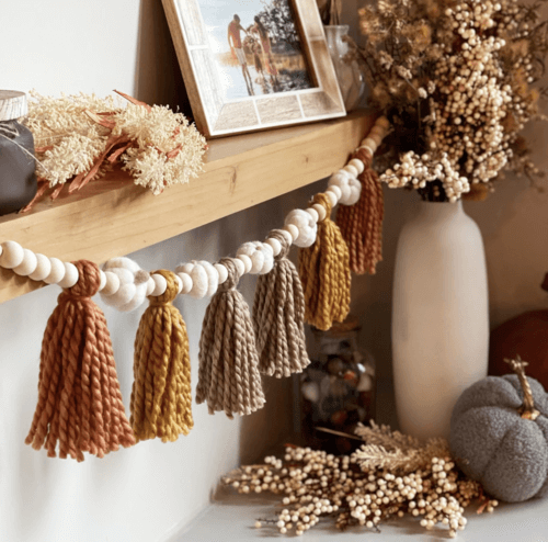 fireplace mantel fall decor