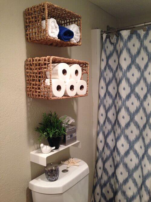 how to create storage in a small bathroom