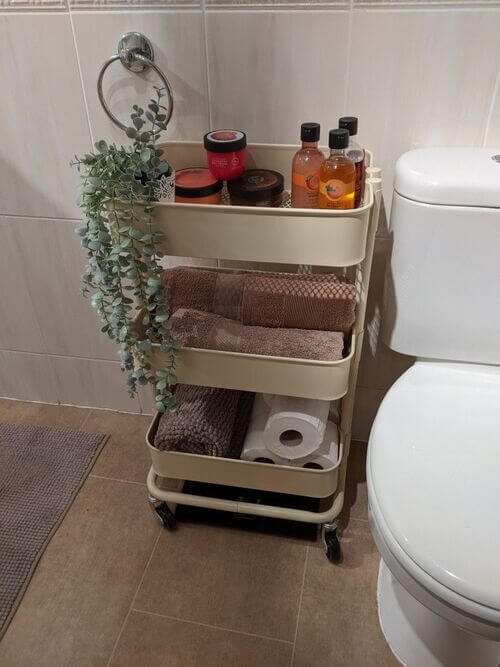 inexpensive storage for small bathroom