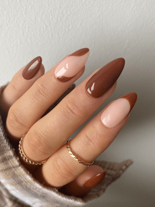 nude and brown nails