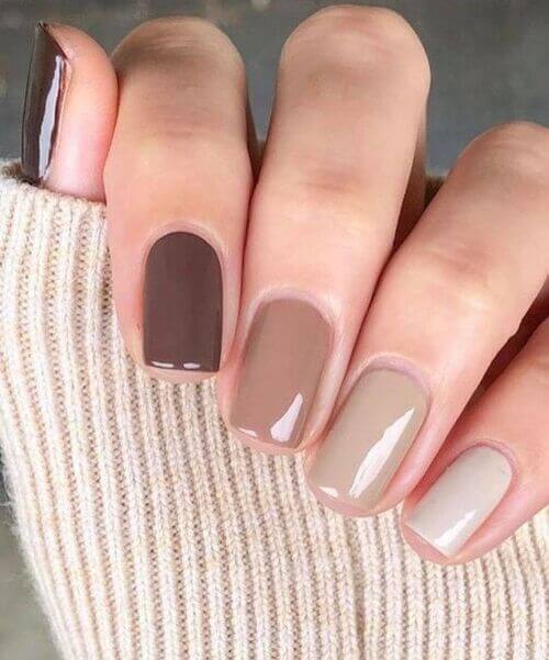 ombre brown nails