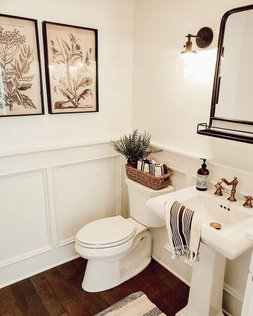 small bathroom with vanity tray
