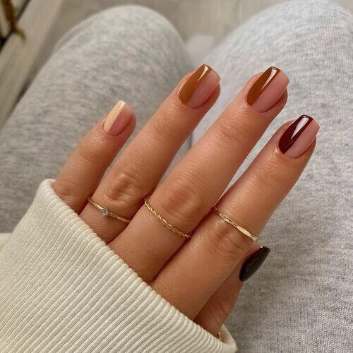 square brown nails