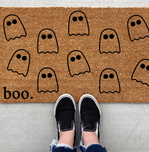 cute ghost door mat