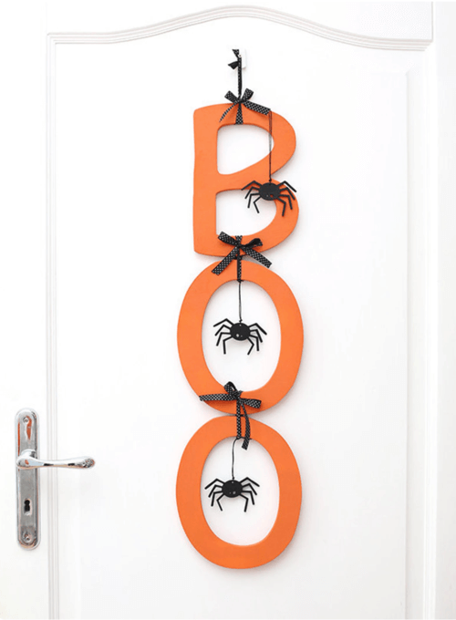 halloween door decor boo