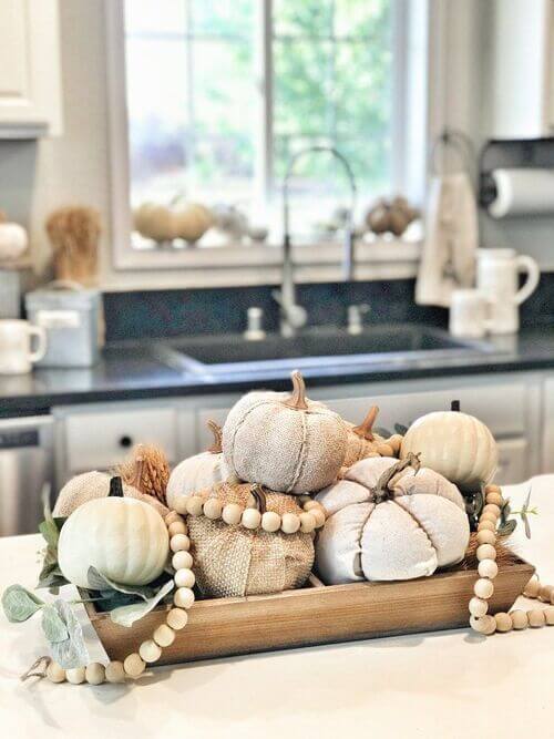 simple fall decor kitchen counter