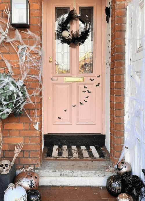 spooky halloween wreath front door