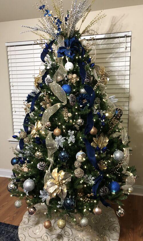 Blue and Gold Christmas Tree