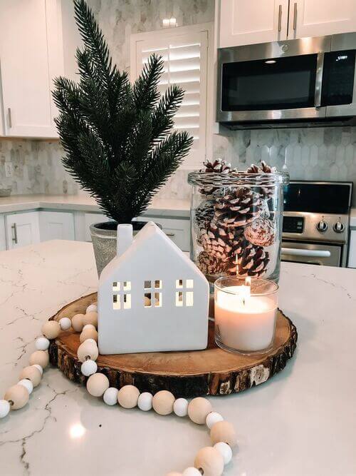 Elegant christmas kitchen counter