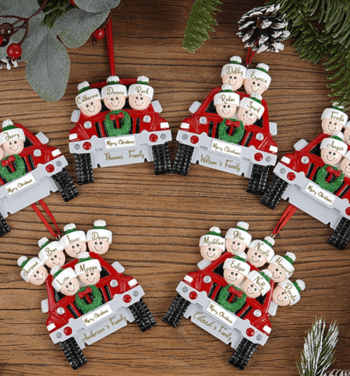 Personalized family ornaments christmas