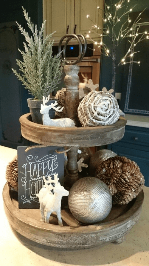 tiered tray decor holidays 2022