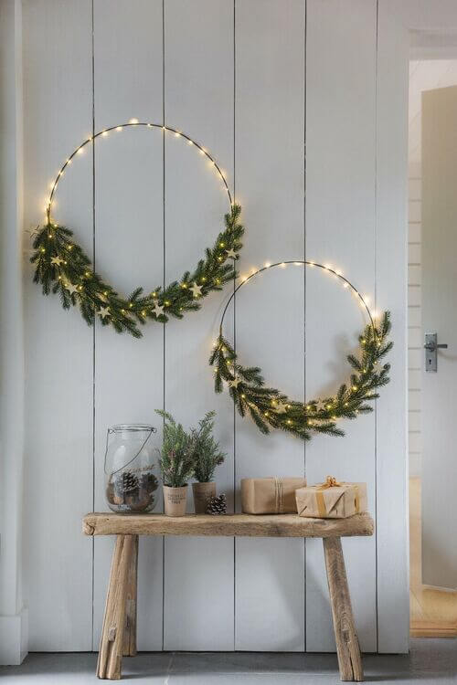 where to hang wreaths indoors