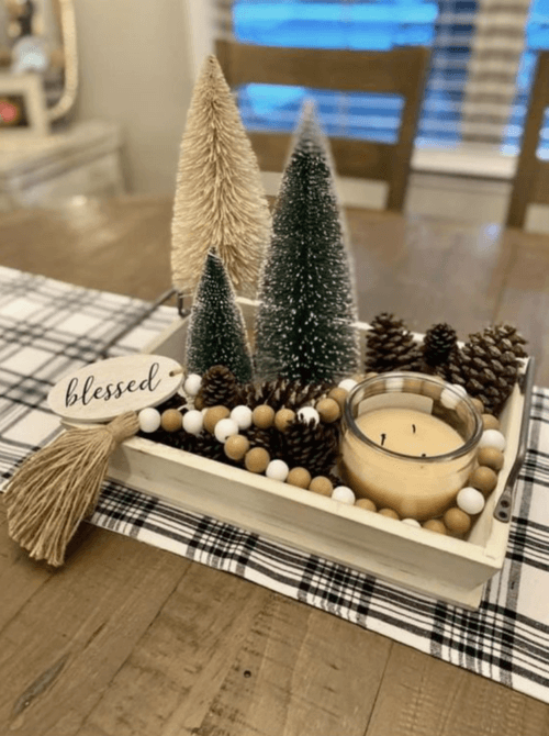 cute christmas tray decor