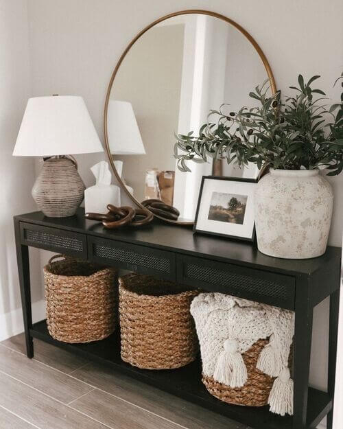 modern entry table decor