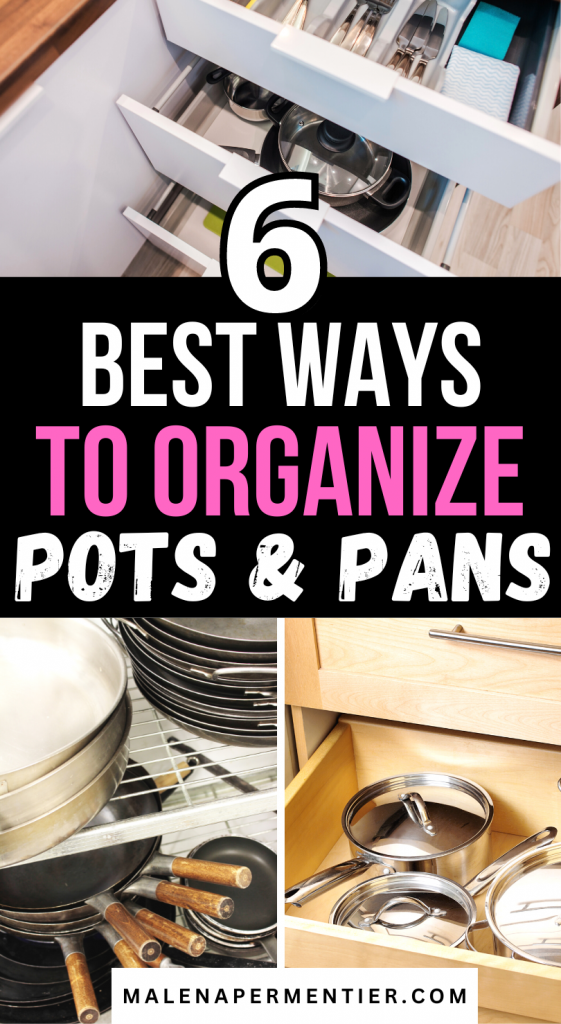 organize pots and pans in kitchen cabinets