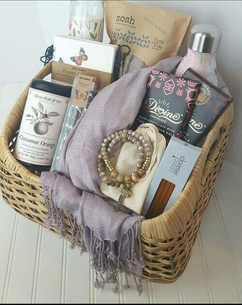 What to put in gift basket for mom