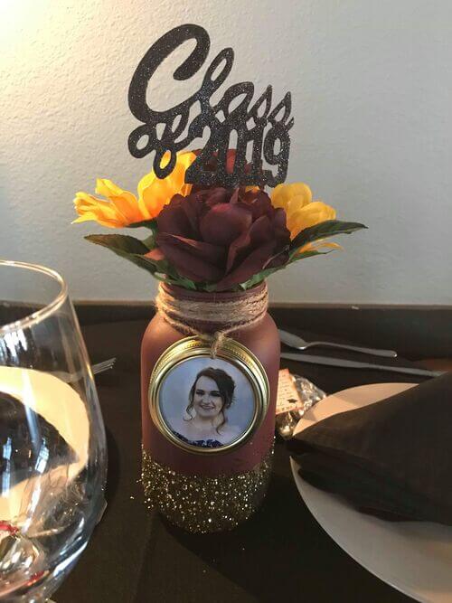 personalized mason jar centerpiece