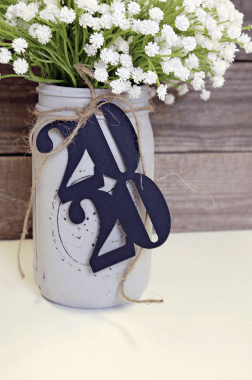 rustic graduation party centerpiece