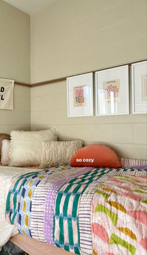 colorful and neutral dorm