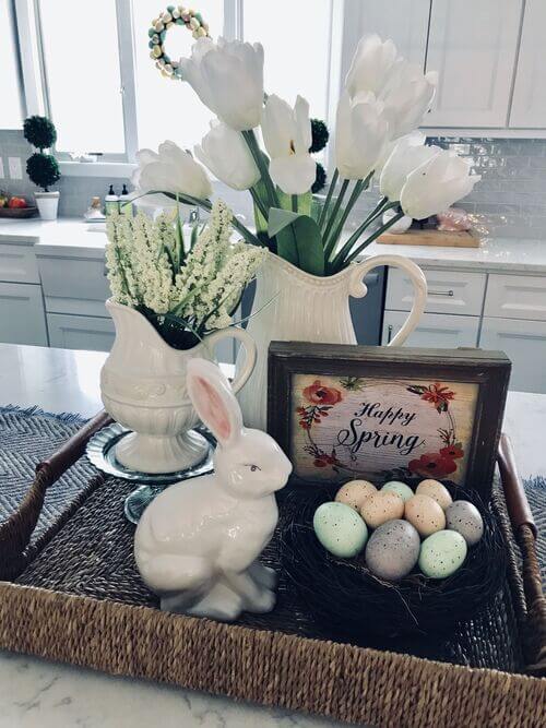 easter decor for kitchen counter