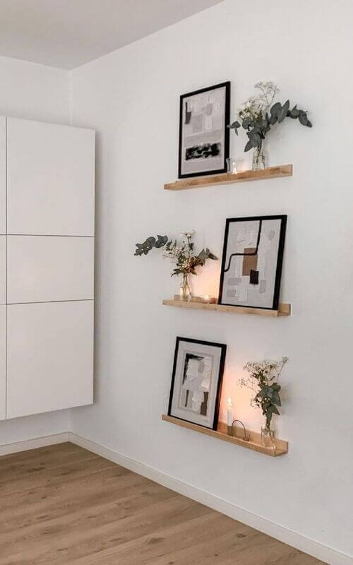 shelf decor for living room corner