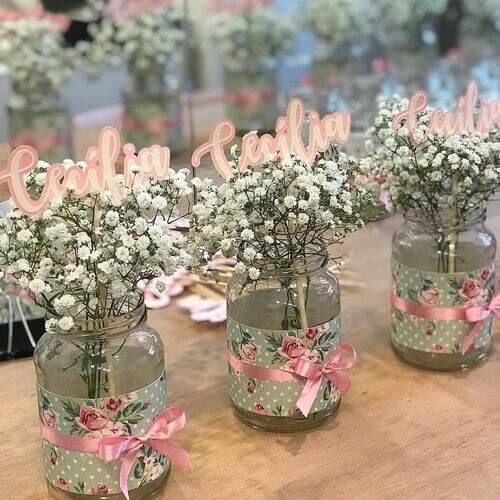 simple mason jar grad party centerpieces