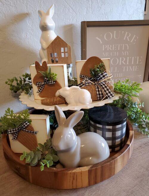 tiered tray easter decor