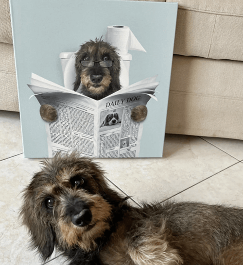 custom dog art for bathroom