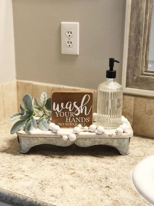 cute bathroom counter decor