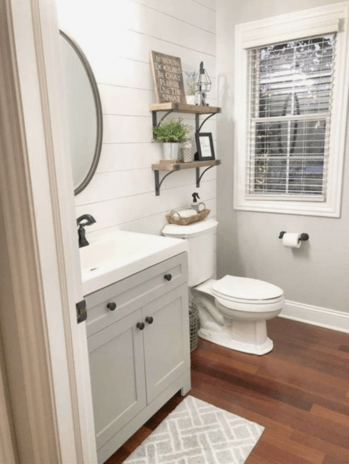 farmhouse style guest bathroom