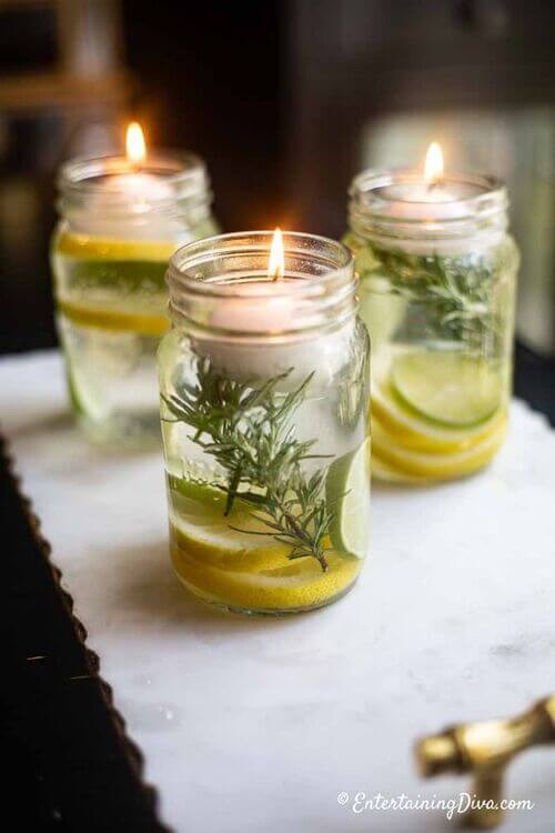 mason jar floating candles