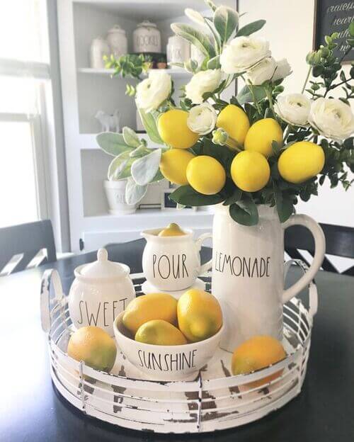 summer decor with lemons