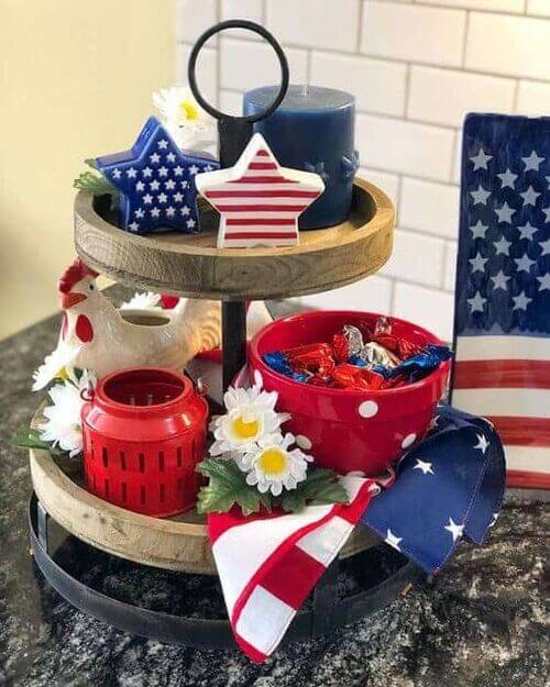 4th of july tray decor