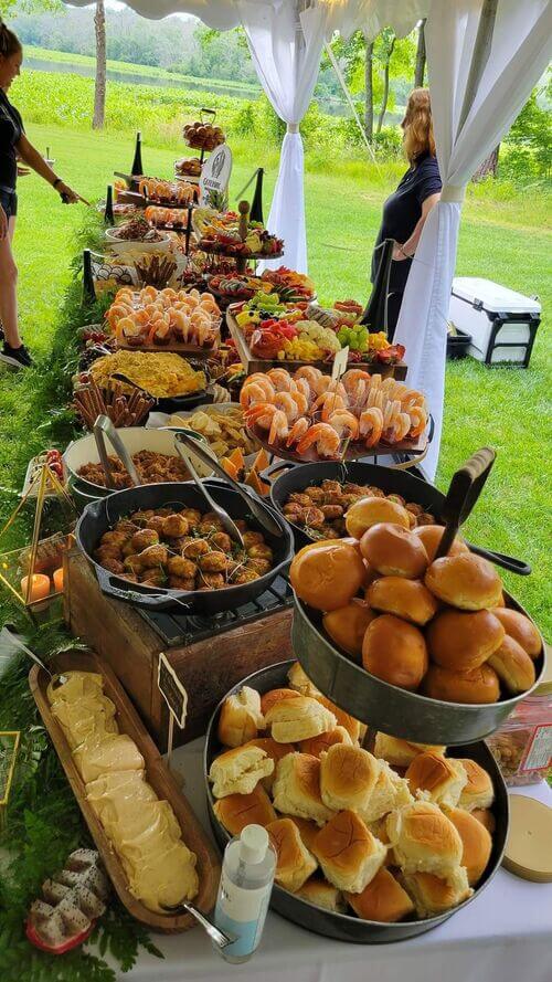 buffet table for graduation