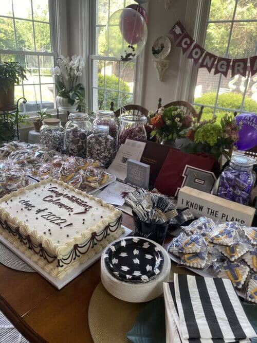 dessert table for the grad