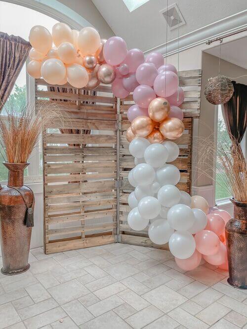 diy balloon garland for grad party