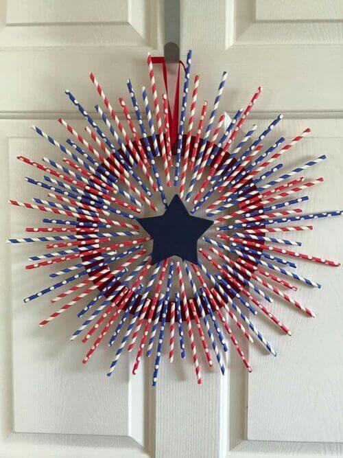 door wreath 4th of july