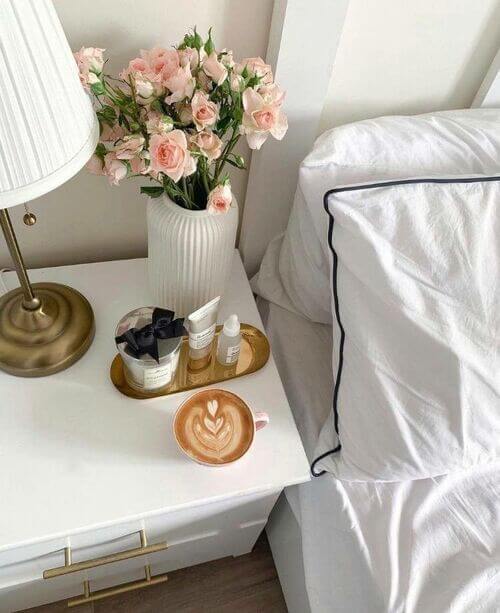 elegant bedside decor