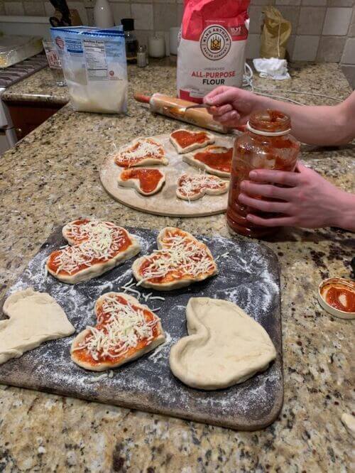  heart shaped pizzas