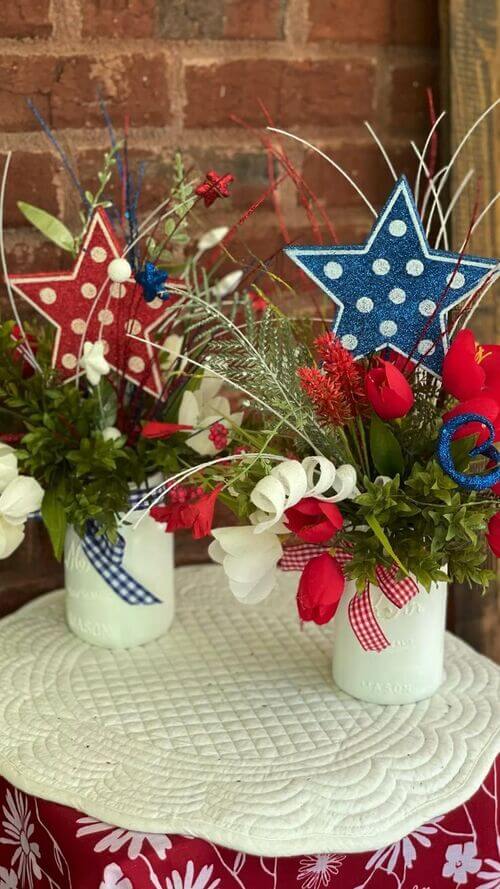 patriotic summer mason jar decor