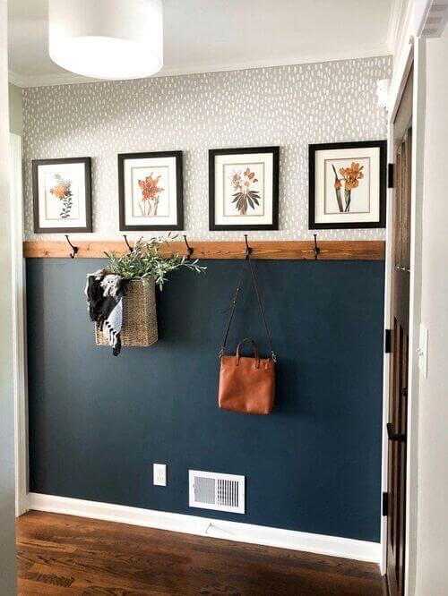 accent wall mudroom entry