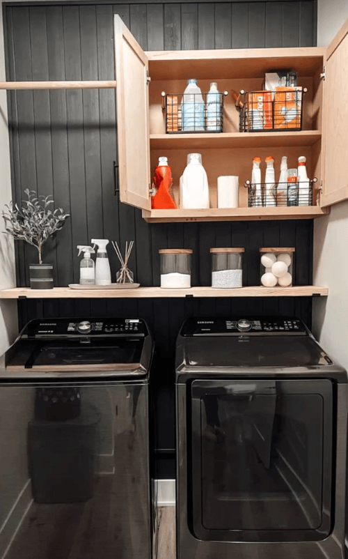 black laundry room