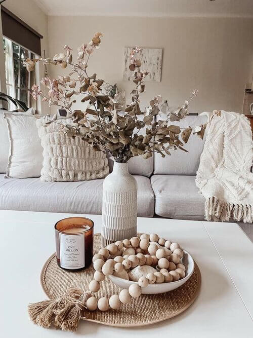 boho coffee table decor