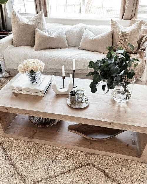 rectangle coffee table decor