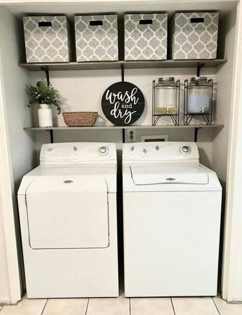 small white laundry room