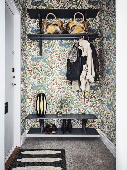 wallpaper mudroom ideas