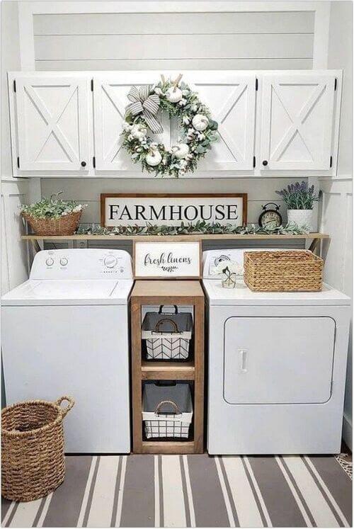 white farmhouse laundry room ideas