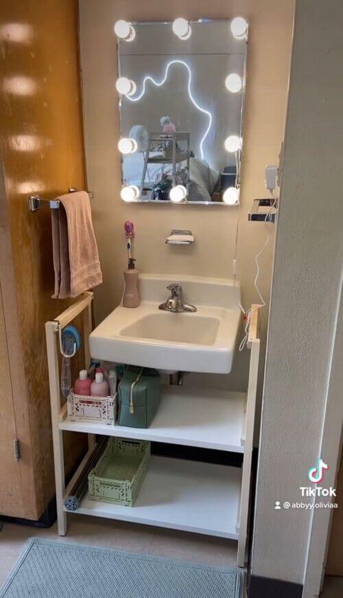 dorm bathroom storage ideas