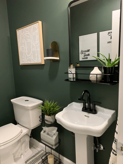 forest green bathroom walls